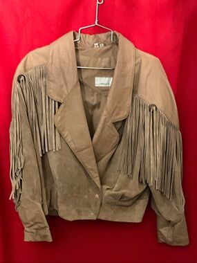 Vintage leather/suede fringe jacket